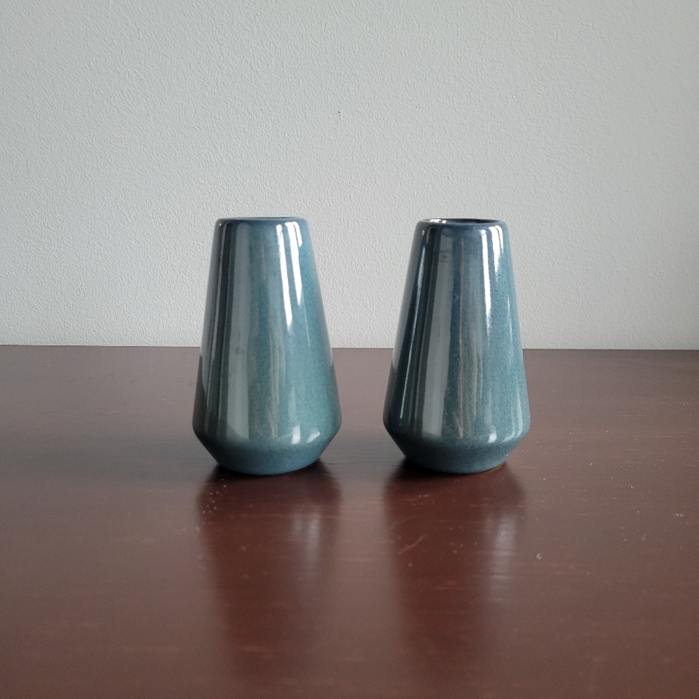 Teal Bud Vases, Set of 2